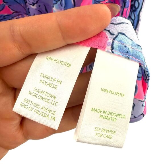 Lilly Pulitzer Women’s M Pamela 3/4 Sleeve Top Soleil Pink Paradise Elephant - Picture 14 of 14